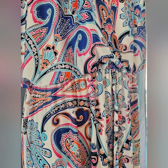 Ruby Rd. Cinched Sleeveless Paisley Dress - Picture 3 of 12